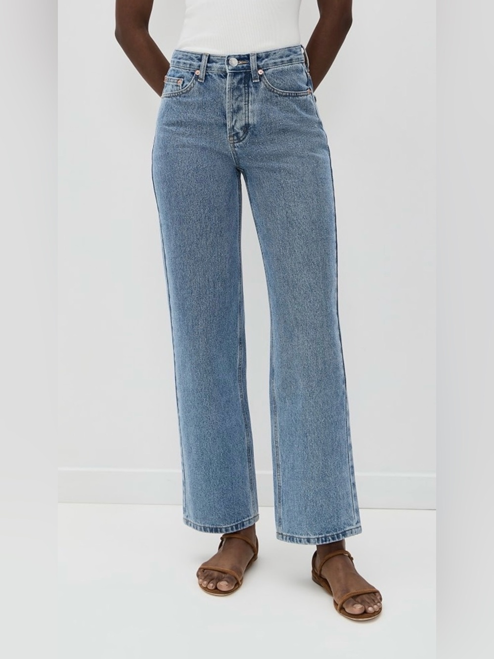 AYR The Sugar High Rise Straight Leg Jeans Light Wash Size 24